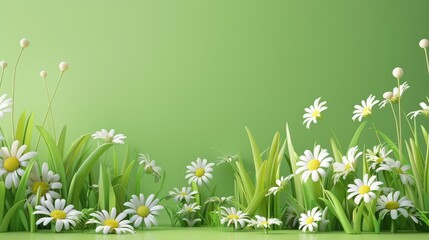 The natural 3D green background gives a fresh and bright feeling. Generative Ai