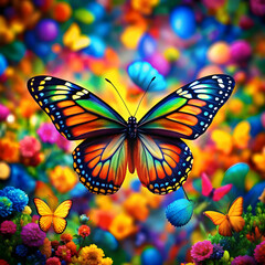 free photo butterfly flying over vibrant natures