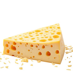 Grated cheese on Isolated transparent background png. generated with AI