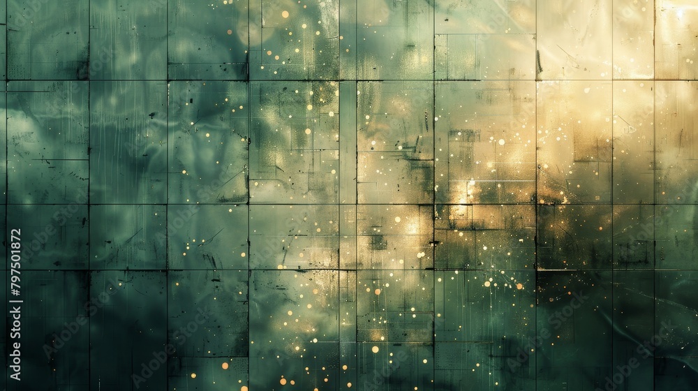 Poster Grid Texture: An artistic representation of a textured grid overlaying a digital image
