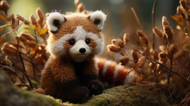 a picture curious and playful red panda in its natural habitat, AI Generative