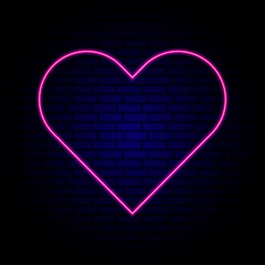 beautiful love heart bright luminous pink festive neon sign for a store or card vector illustration