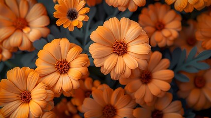A group of vibrant orange marigolds, symbolizing joy and celebration