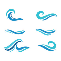 ocean wave water logo element Vector template