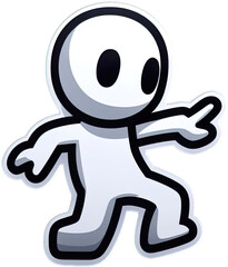 Fototapeta premium Eine minimalistische Vektorgrafik einer Comicfigur beim Tanzen 