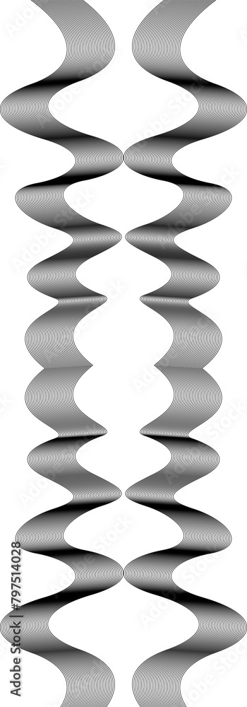 Poster design seamless monochrome waving pattern. abstract decorative background. vector art. no gradient