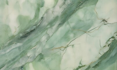 marble pattern with swirls of emerald and cream colors intricately blending and weaving together, Generative AI