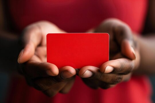 Handing out gift cards to African people in need