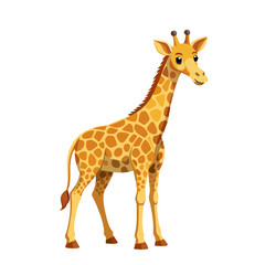 Obraz premium Cute giraffe cartoon style on white background