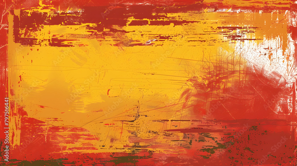 Poster a red and yellow grunge background texture with large brush strokes