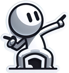 Fototapeta premium Eine minimalistische Vektorgrafik einer Comicfigur beim Tanzen 