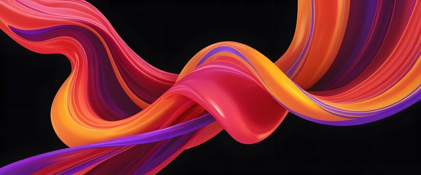 Colorful fluid background wallpaper, wavy abstract, futuristic and modern. Isolated object.