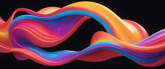 Colorful fluid background wallpaper, wavy abstract, futuristic and modern. Isolated object.