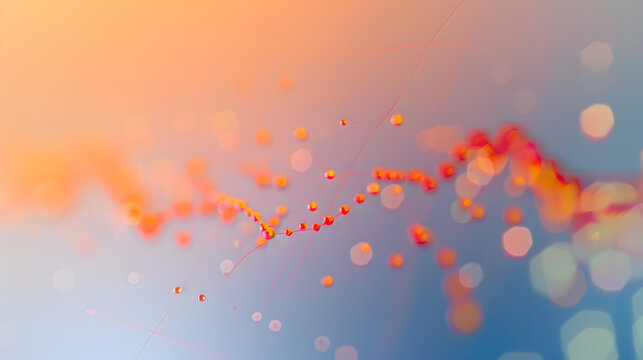 A scatter plot of population density with a trend line moving upwards. demonstrating the countrys population increase. The background is blurred to stress the demographic datas accuracy. 