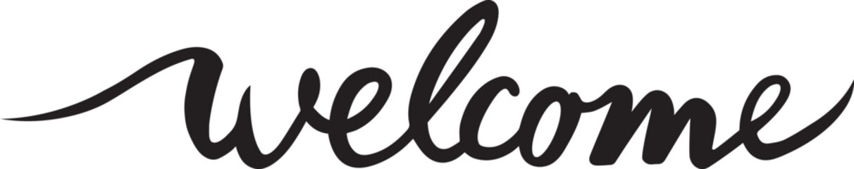 Welcome - vector calligraphic inscription with smooth lines.