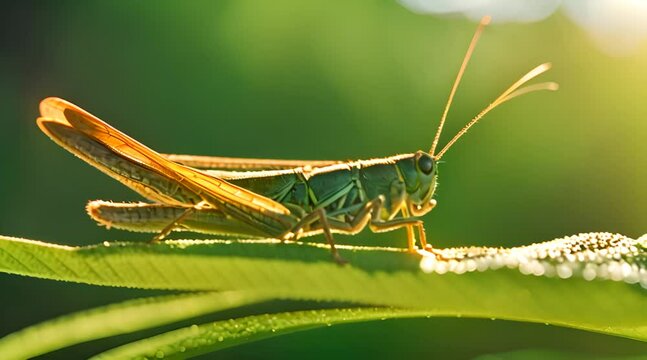 grasshopper on the grass