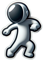 Fototapeta premium Eine minimalistische Vektorgrafik einer Comicfigur beim Tanzen 