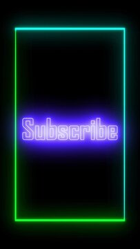 Live Streaming Overlay Subscribe text Animation On Air Neon Glow Sign animation on Black Background Overlay OBS or Streamlabs Studio hi-tech overlay for streamers. Features transparent section 4K