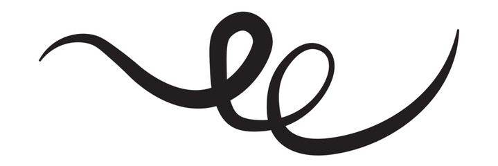 Abstract wavy thin line. Squiggle elements. Vector isolated illustration eps10