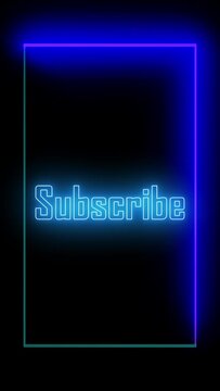 Live Streaming Overlay Subscribe text Animation On Air Neon Glow Sign animation on Black Background Overlay OBS or Streamlabs Studio hi-tech overlay for streamers. Features transparent section 4K