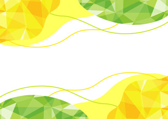 黄色と黄緑のポリゴンフレーム背景　ビジネス背景　幾何学模様　サイズ比率3:4