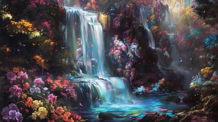 A symphony of colors cascades like a waterfall, filling the world with its boundless beauty.