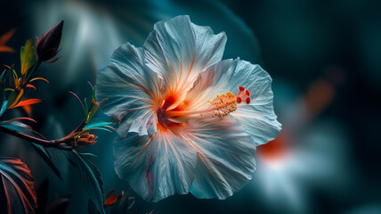 Translucent hibiscus flower