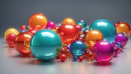 3d colorful spheres on white background