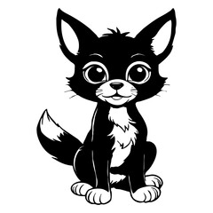 Obraz premium Black and white cartoon . Pattern for T-shirt, covers. Generated by Ai