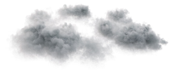 The clouds floating in the sky were about to turn into rain clouds with isolated on transparent background - PNG file, 3D rendering illustration, Clip art, cut out and sky elements