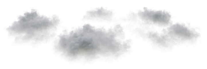 Obraz premium Group of clouds floating in the sky with isolated on transparent background - PNG file, 3D rendering illustration, Clip art, cut out and sky elements