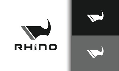 simple rhino head logo