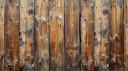 A strong wooden fence. Horizontal boards are tightly nailed and offer reliable protection against robbers. - obrazy, fototapety, plakaty