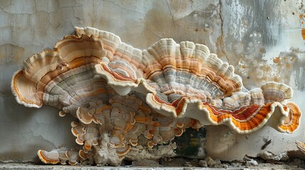 There are several large growing fungi known as Serpula lacrymans that can damage wooden elements in structure.