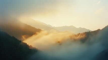 Enchanting Misty Mountain Sunrise