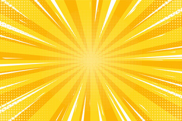 Fototapeta premium YELLOW ORANGE COMIC ZOOM BACKGROUND VECTOR FREE