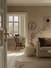 living room decorated in Scandinavian style
