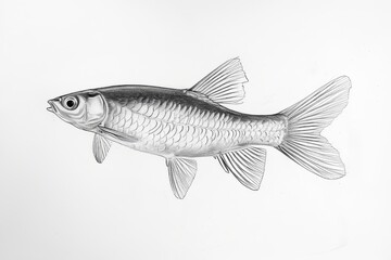 Fluid and Elegant Fish: Realistic Pencil Drawing with Lifelike Textures