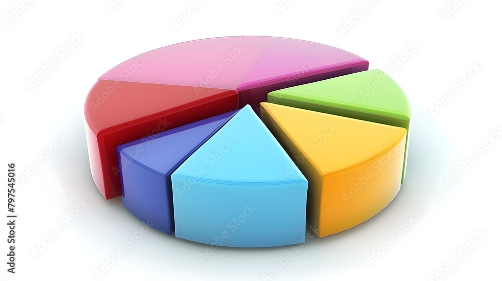 Poster colorful 3d pie chart icon symbolizing data analysis and business intelligence