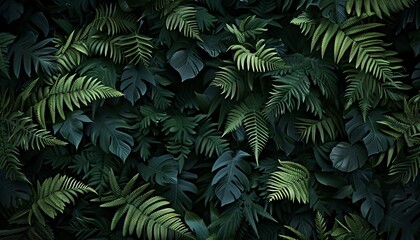 natural green fern background. dark mood wallpaper,