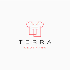 t letter tee tshirt apparel clothing monogram logo vector icon illustration