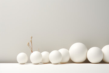 White balls on a white background. 3d render, 3d illustration