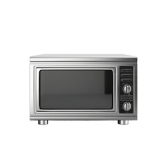 Transparent image of a modern looking steel coloured metal electronic microwave oven