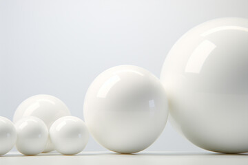 White balls on a white background. 3d render, 3d illustration