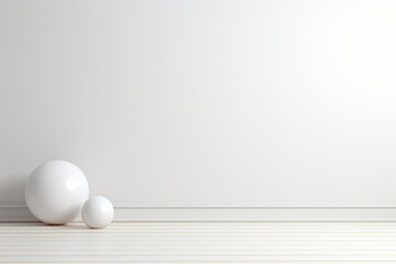 White balls on a white background. 3d render, 3d illustration