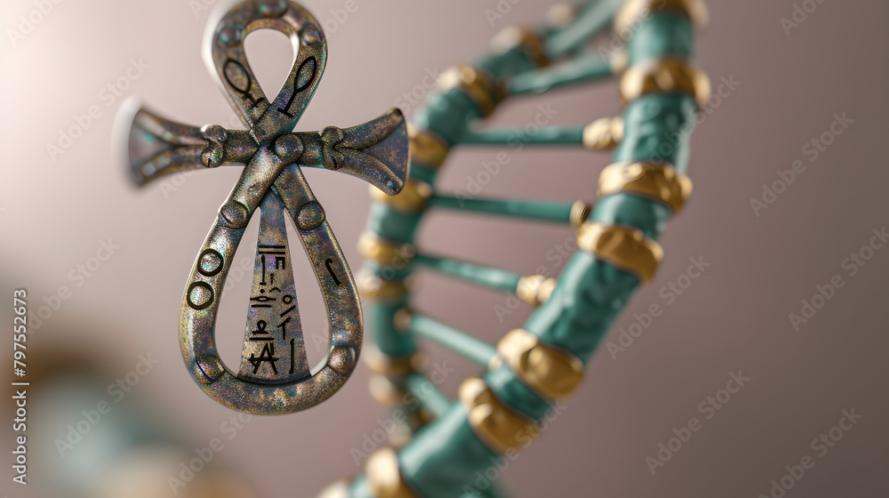 Poster an ankh with a loop at the top. symbolizing life and immortality