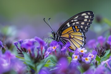 Obraz premium Butterfly with black and white wings