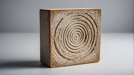 white wood block isolated.