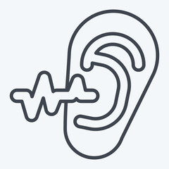 Icon Ear Examination. related to Medical Specialties symbol. line style. simple design illustration