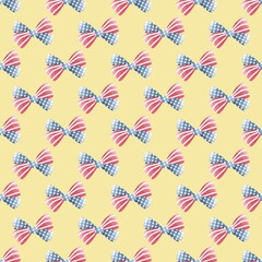 American flag ribbon seamless pattern background 